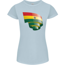 Curled Ghana Flag Ghanaian Day Football Womens Petite Cut T-Shirt Light Blue