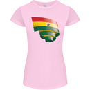 Curled Ghana Flag Ghanaian Day Football Womens Petite Cut T-Shirt Light Pink
