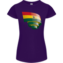 Curled Ghana Flag Ghanaian Day Football Womens Petite Cut T-Shirt Purple