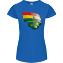 Curled Ghana Flag Ghanaian Day Football Womens Petite Cut T-Shirt Royal Blue