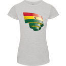 Curled Ghana Flag Ghanaian Day Football Womens Petite Cut T-Shirt Sports Grey