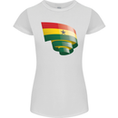 Curled Ghana Flag Ghanaian Day Football Womens Petite Cut T-Shirt White