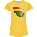 Curled Ghana Flag Ghanaian Day Football Womens Petite Cut T-Shirt Yellow