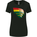Curled Ghana Flag Ghanaian Day Football Womens Wider Cut T-Shirt Black