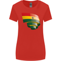 Curled Ghana Flag Ghanaian Day Football Womens Wider Cut T-Shirt Red