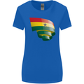 Curled Ghana Flag Ghanaian Day Football Womens Wider Cut T-Shirt Royal Blue