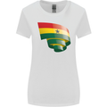 Curled Ghana Flag Ghanaian Day Football Womens Wider Cut T-Shirt White