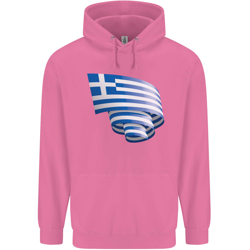 Curled Greece Flag Greek Day Football Childrens Kids Hoodie Azalea