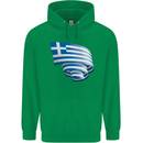 Curled Greece Flag Greek Day Football Childrens Kids Hoodie Irish Green