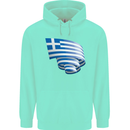 Curled Greece Flag Greek Day Football Childrens Kids Hoodie Peppermint