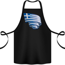 Curled Greece Flag Greek Day Football Cotton Apron 100% Organic Black