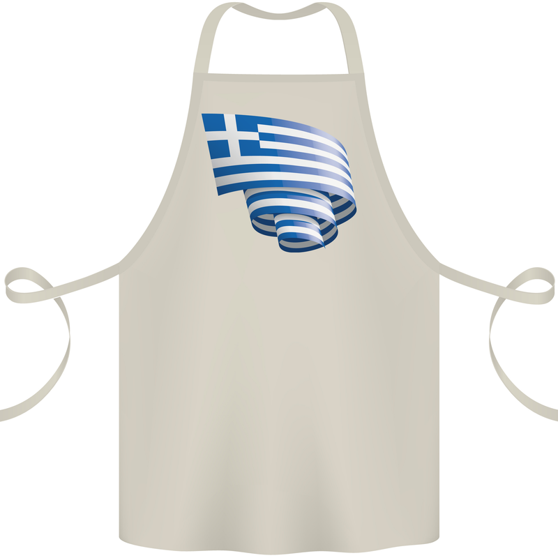 Curled Greece Flag Greek Day Football Cotton Apron 100% Organic Natural