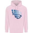 Curled Greece Flag Greek Day Football Mens 80% Cotton Hoodie Light Pink