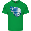 Curled Greece Flag Greek Day Football Mens Cotton T-Shirt Tee Top Irish Green
