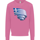 Curled Greece Flag Greek Day Football Mens Sweatshirt Jumper Azalea