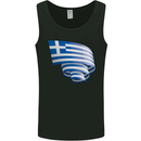 Curled Greece Flag Greek Day Football Mens Vest Tank Top Black