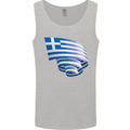 Curled Greece Flag Greek Day Football Mens Vest Tank Top Sports Grey