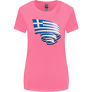 Curled Greece Flag Greek Day Football Womens Wider Cut T-Shirt Azalea