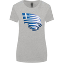 Curled Greece Flag Greek Day Football Womens Wider Cut T-Shirt Sports Grey