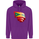 Curled Grenada Flag Grenadians Day Football Childrens Kids Hoodie Purple