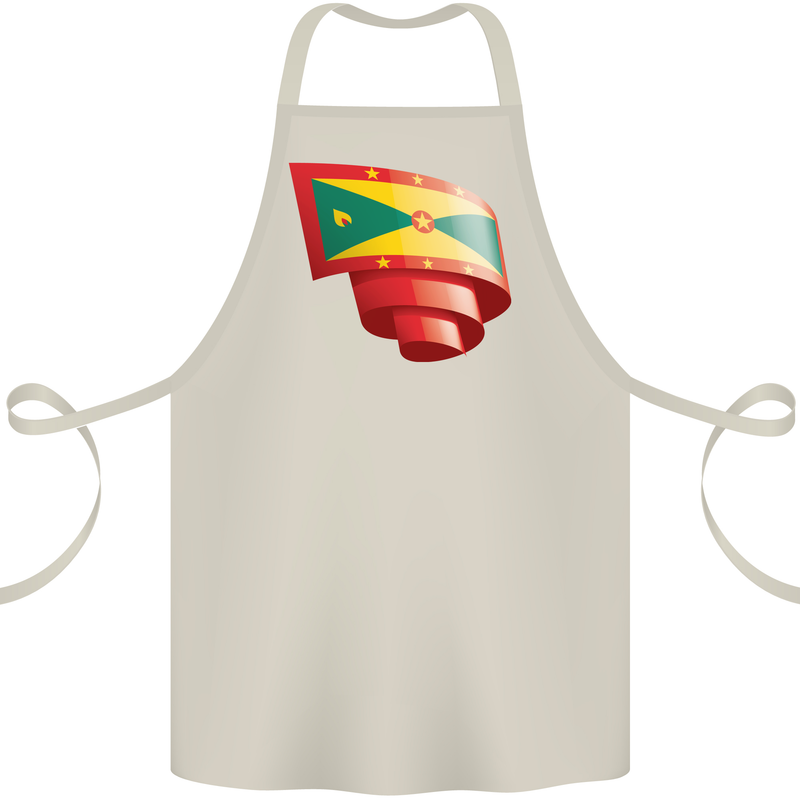 Curled Grenada Flag Grenadians Day Football Cotton Apron 100% Organic Natural