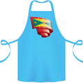 Curled Grenada Flag Grenadians Day Football Cotton Apron 100% Organic Turquoise