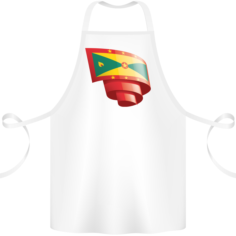 Curled Grenada Flag Grenadians Day Football Cotton Apron 100% Organic White
