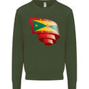 Curled Grenada Flag Grenadians Day Football Kids Sweatshirt Jumper Forest Green