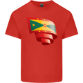 Curled Grenada Flag Grenadians Day Football Kids T-Shirt Childrens Red