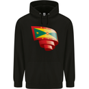 Curled Grenada Flag Grenadians Day Football Mens 80% Cotton Hoodie Black