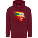 Curled Grenada Flag Grenadians Day Football Mens 80% Cotton Hoodie Maroon