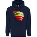 Curled Grenada Flag Grenadians Day Football Mens 80% Cotton Hoodie Navy Blue