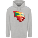 Curled Grenada Flag Grenadians Day Football Mens 80% Cotton Hoodie Sports Grey