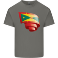 Curled Grenada Flag Grenadians Day Football Mens Cotton T-Shirt Tee Top Charcoal