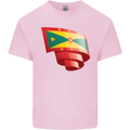 Curled Grenada Flag Grenadians Day Football Mens Cotton T-Shirt Tee Top Light Pink