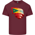 Curled Grenada Flag Grenadians Day Football Mens Cotton T-Shirt Tee Top Maroon