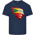 Curled Grenada Flag Grenadians Day Football Mens Cotton T-Shirt Tee Top Navy Blue