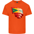 Curled Grenada Flag Grenadians Day Football Mens Cotton T-Shirt Tee Top Orange