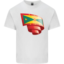 Curled Grenada Flag Grenadians Day Football Mens Cotton T-Shirt Tee Top White