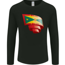 Curled Grenada Flag Grenadians Day Football Mens Long Sleeve T-Shirt Black