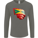 Curled Grenada Flag Grenadians Day Football Mens Long Sleeve T-Shirt Charcoal