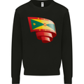 Curled Grenada Flag Grenadians Day Football Mens Sweatshirt Jumper Black