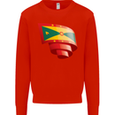 Curled Grenada Flag Grenadians Day Football Mens Sweatshirt Jumper Bright Red