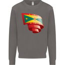 Curled Grenada Flag Grenadians Day Football Mens Sweatshirt Jumper Charcoal