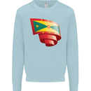 Curled Grenada Flag Grenadians Day Football Mens Sweatshirt Jumper Light Blue