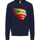 Curled Grenada Flag Grenadians Day Football Mens Sweatshirt Jumper Navy Blue