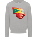 Curled Grenada Flag Grenadians Day Football Mens Sweatshirt Jumper Sports Grey