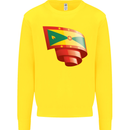 Curled Grenada Flag Grenadians Day Football Mens Sweatshirt Jumper Yellow