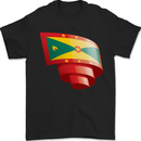 Curled Grenada Flag Grenadians Day Football Mens T-Shirt 100% Cotton Black