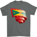 Curled Grenada Flag Grenadians Day Football Mens T-Shirt 100% Cotton Charcoal